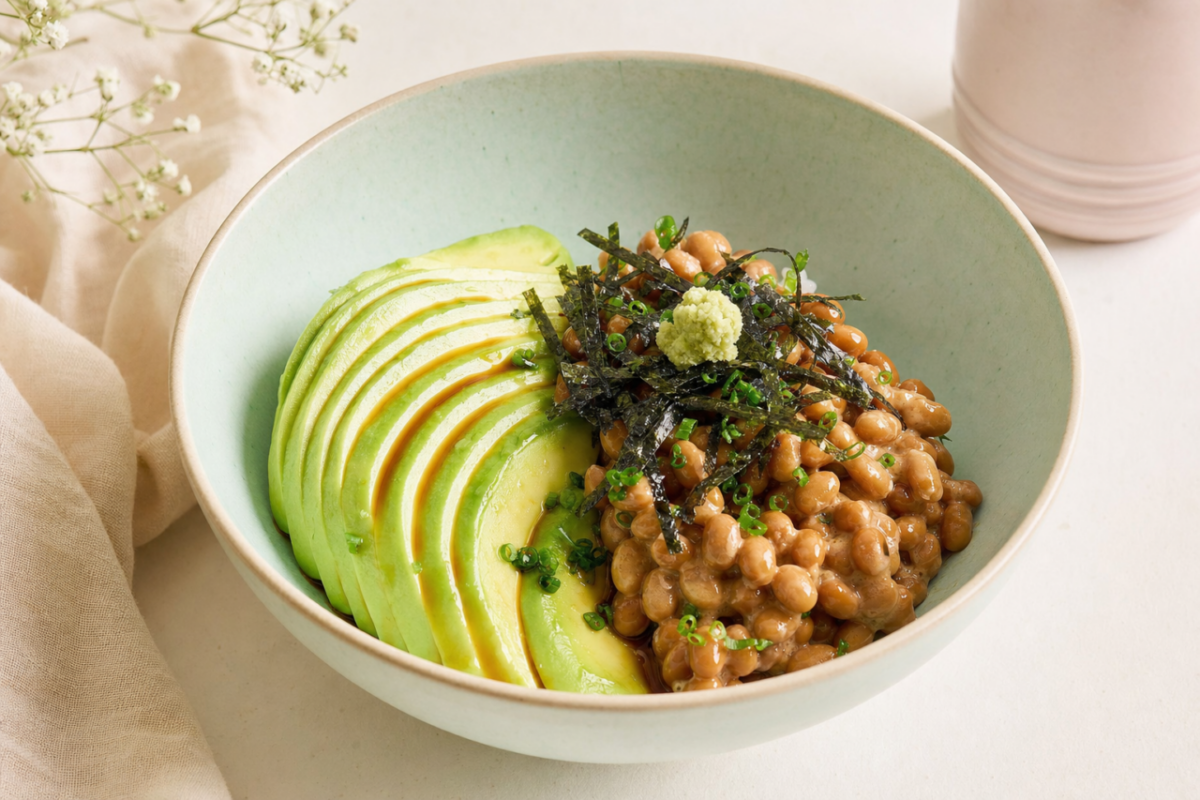 アボカドと納豆のねばとろ冷製腸活海苔和え