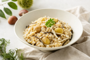 栗とえのきの押し麦炊き込みごはん